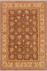 handmade Traditional Kafkaz Brown Beige Hand Knotted RECTANGLE 100% WOOL area rug 9 x 12